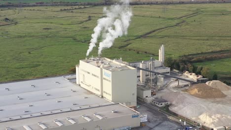 Aerial-orbit-view-of-Knauf-plasterboard-factory-in-Kemsley,-UK