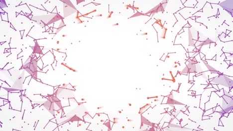 Animation-of-plexus-networks-floating-against-copy-space-on-white-background