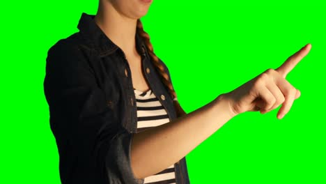 Mid-section-of-woman-using-digital-screen-4k