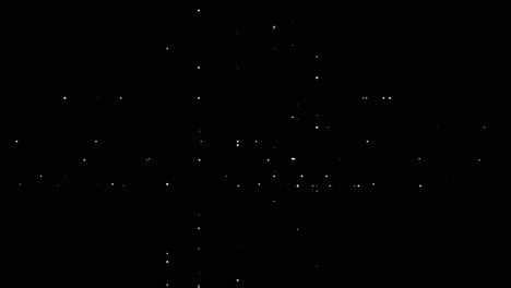 Animation-of-white-dots-spreading-over-black-background,-electrical-conduit-pipe,-circuit-board-micro-chip-concept