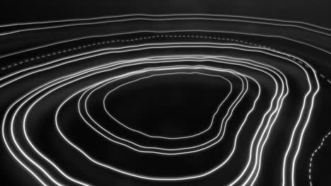 Animation-of-glowing-lines-in-circular-motion-against-black-background