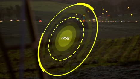Animation-of-speech-bubbles-over-electricity-poles-at-sunset