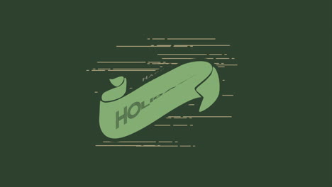 Happy-Holidays-with-retro-lines-on-fashion-green-gradient